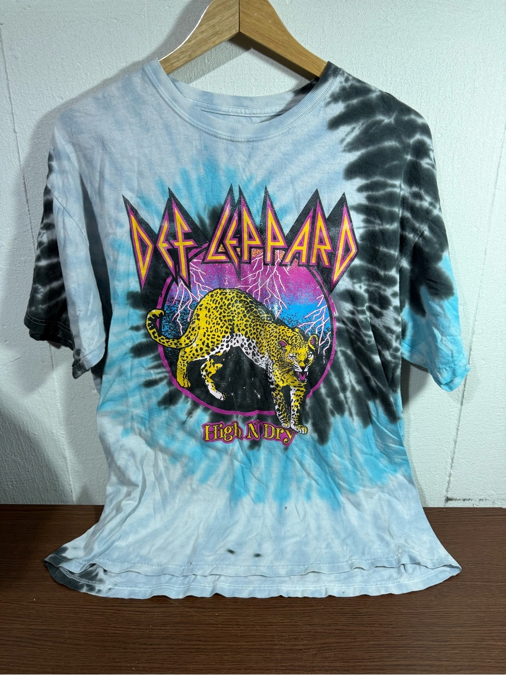 Def Leppard High And Dry Tie Dye Graphic T XL